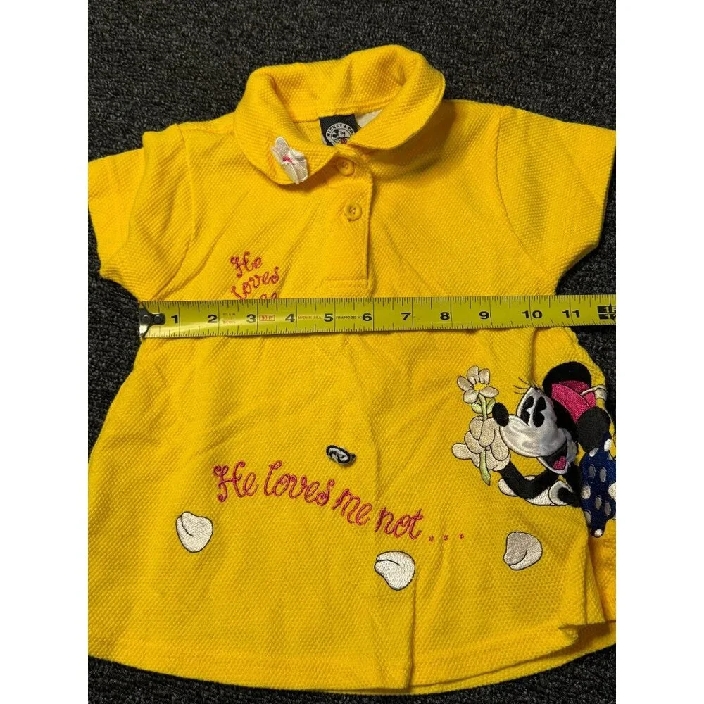 VTG Mickey & Co Girls 3T Polo Shirt Yellow Floral Shorts Set Matching Casualwear